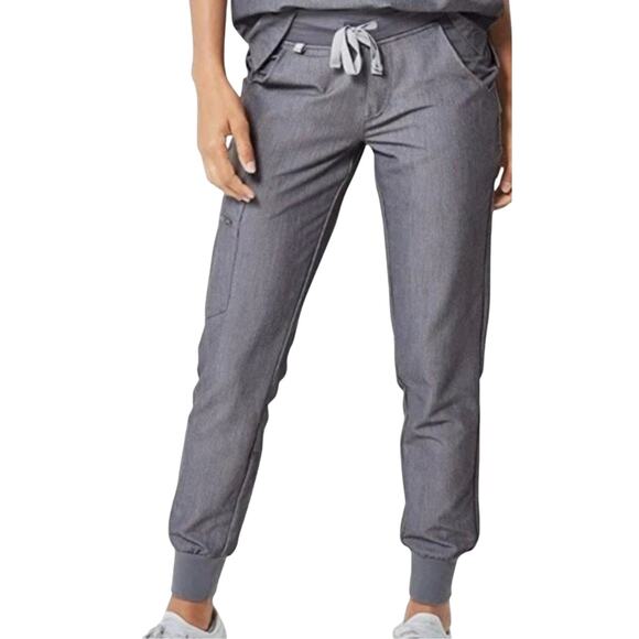 Figs Technical Collection Gray Zamora Jogger Scrub Pants Size L Drawstring Waist - Picture 2 of 11